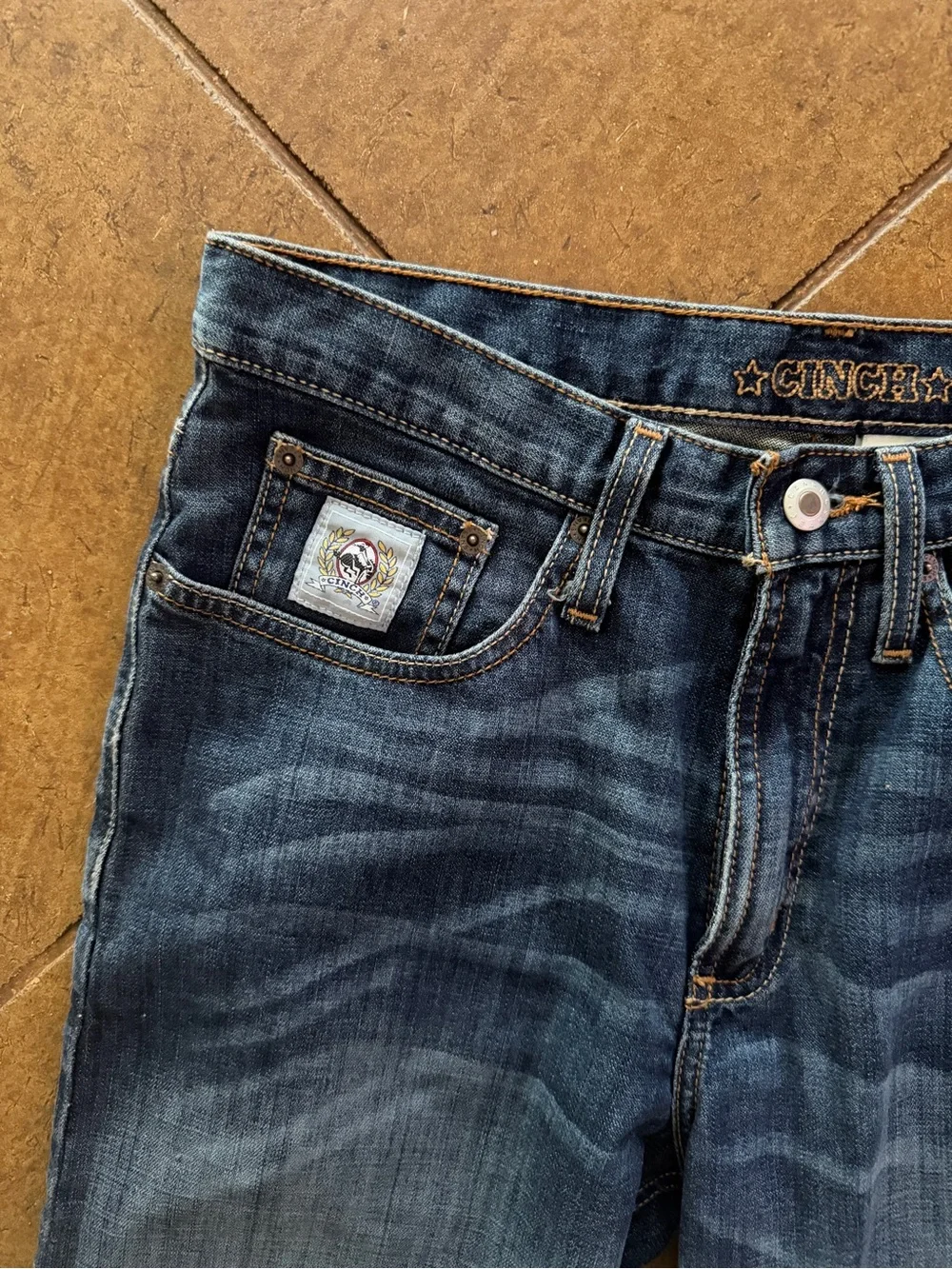 Cinch Men's Classic Straight Fit Dark Blue Jeans Silver Label 30x34